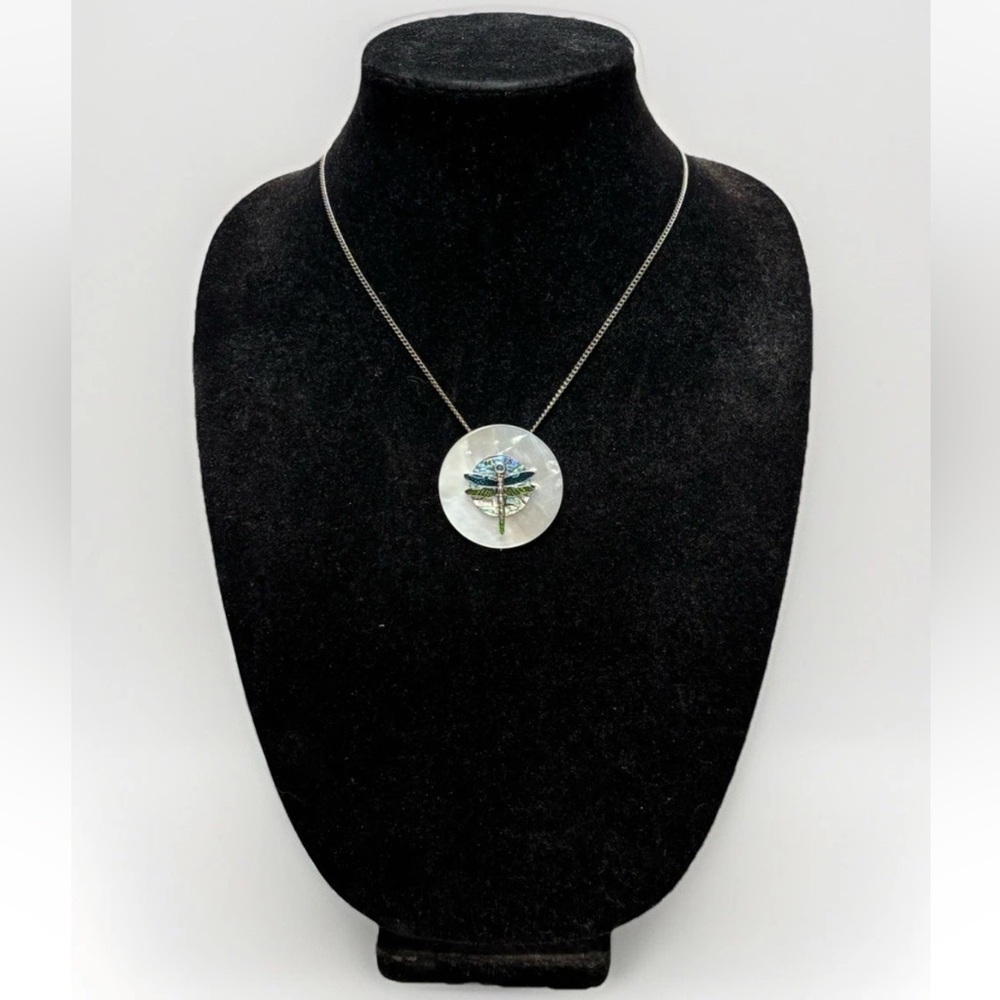 Mother of Pearl Dragonfly Necklace #4384